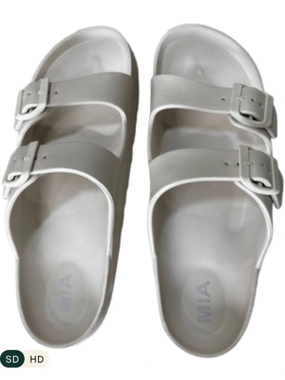 ‼️SALE‼️ MIA Double Buckle Slide Sandals, Seashell/Off-White, Size 10 - Picture 2 of 3